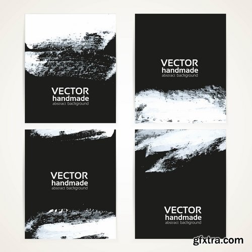 Collection of vector grunge banner picture flyer template business card 25 Eps