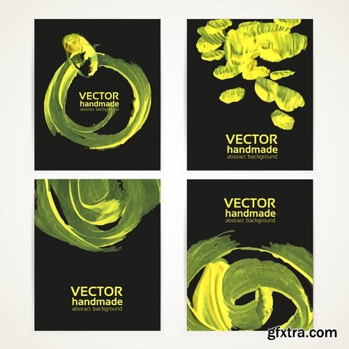 Collection of vector grunge banner picture flyer template business card 25 Eps