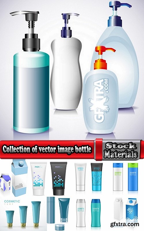 Collection of vector image bottle and vial tube of cream various capacities 25 Eps