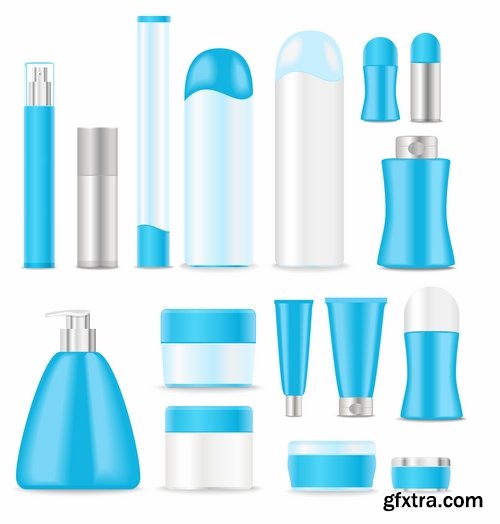 Collection of vector image bottle and vial tube of cream various capacities 25 Eps