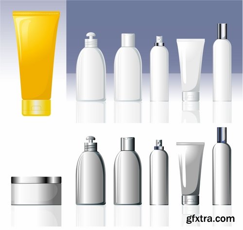 Collection of vector image bottle and vial tube of cream various capacities 25 Eps