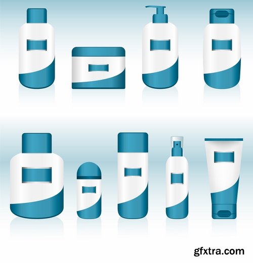 Collection of vector image bottle and vial tube of cream various capacities 25 Eps