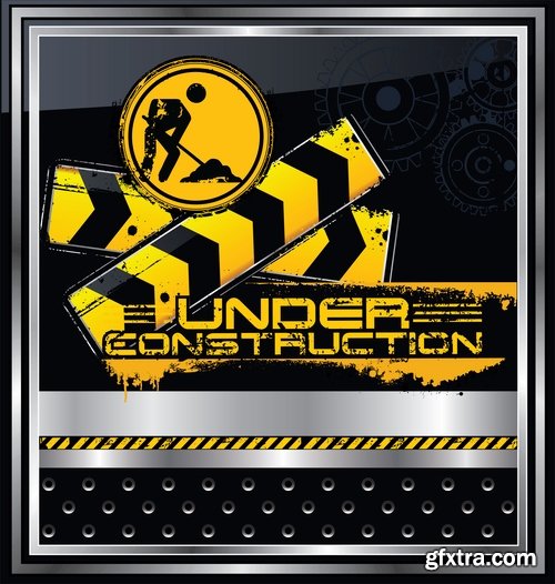 Collection of vector image of construction sign construction warning sign template 25 Eps