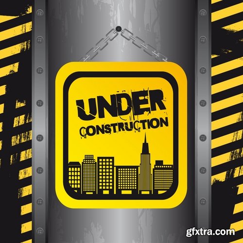 Collection of vector image of construction sign construction warning sign template 25 Eps