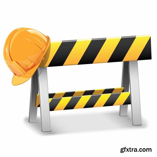 Collection of vector image of construction sign construction warning sign template 25 Eps