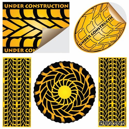 Collection of vector image of construction sign construction warning sign template 25 Eps