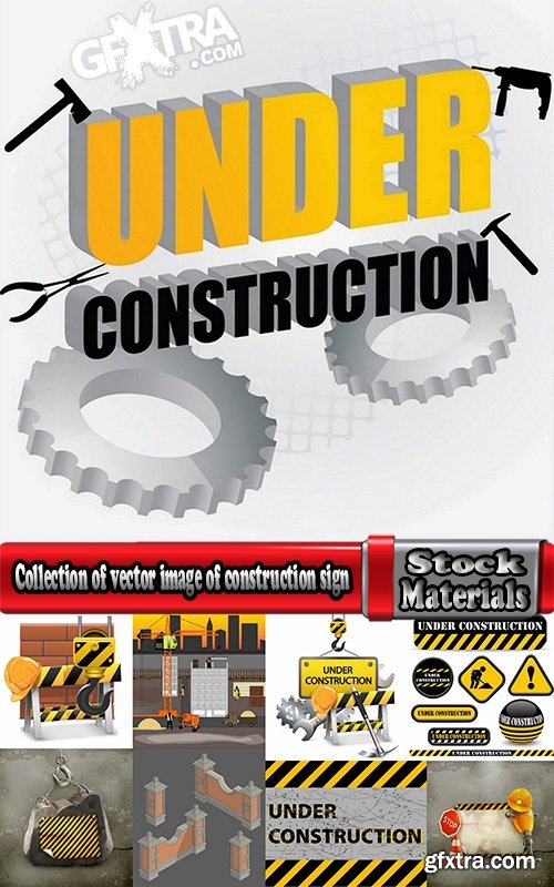 Collection of vector image of construction sign construction warning sign template 25 Eps