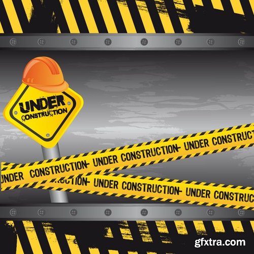 Collection of vector image of construction sign construction warning sign template 25 Eps