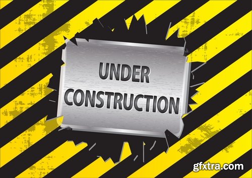 Collection of vector image of construction sign construction warning sign template 25 Eps