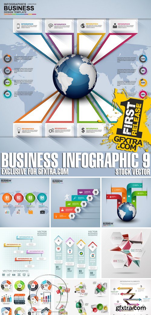 Stock Vectors - Business Infographic 9, 25xEPS