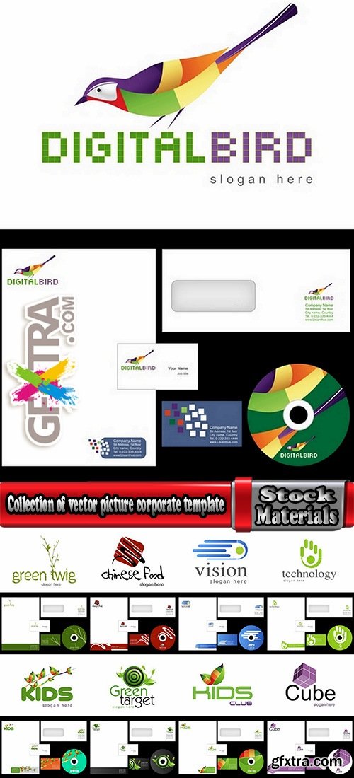 Collection of vector picture corporate template images for printing on a variety of subjects advertising 25 Eps