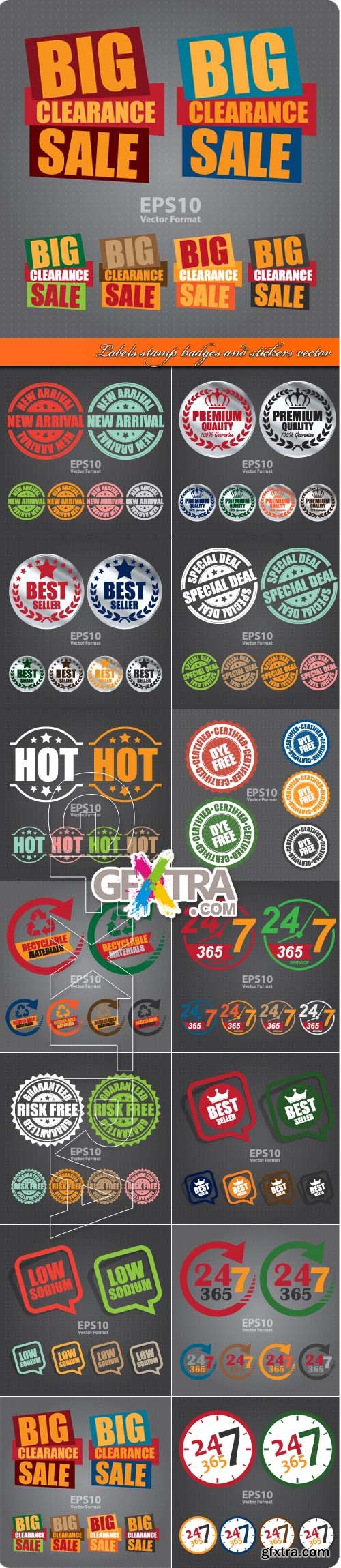 Labels stamp badges and stickers vector