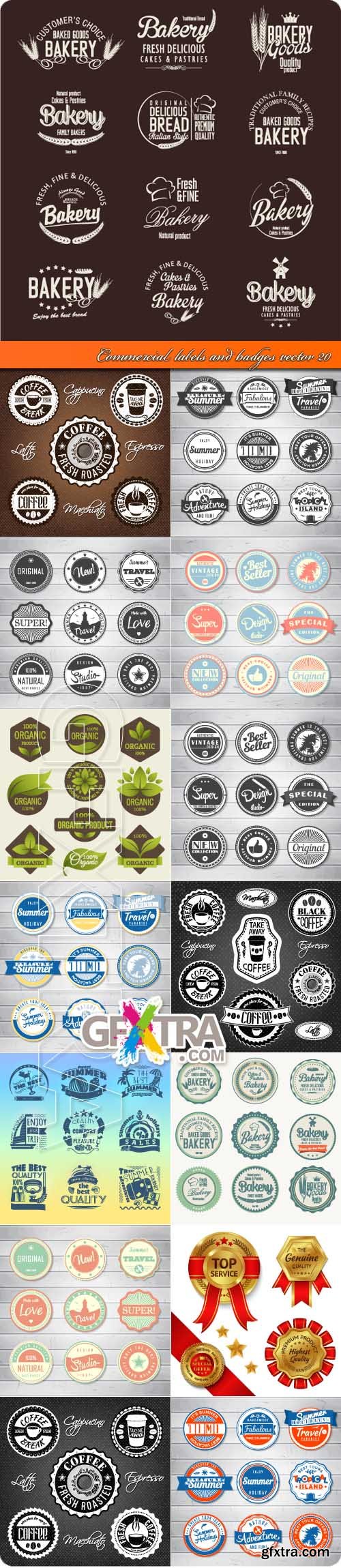 Commercial labels and badges vector 20