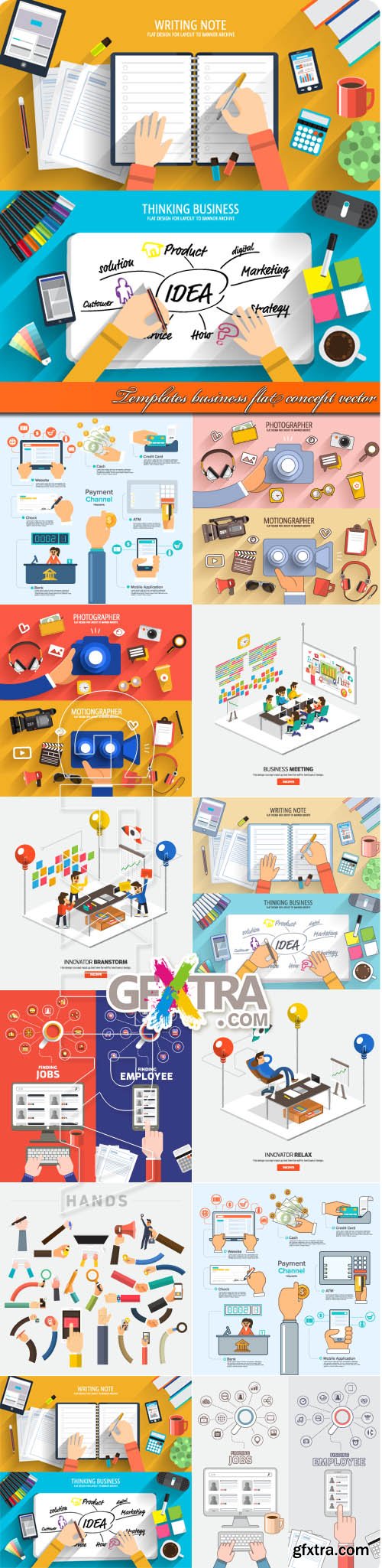 Templates business flat concept vector