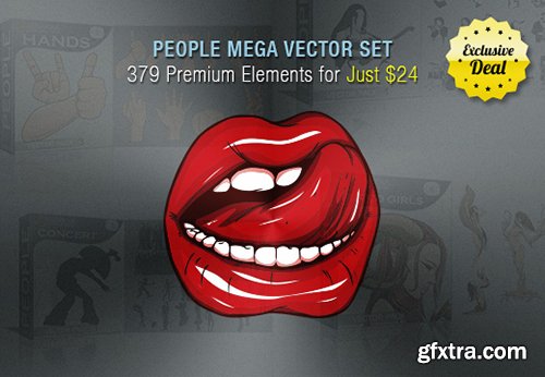 People Mega Vector Set 379 Premium Elements