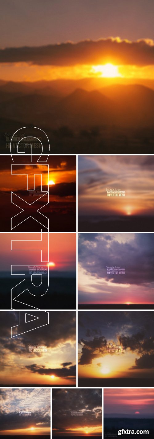 Stock Vectors - Blurred vector beautiful epic sunset background. Abstract vector backdrop. Nature background. Landscape background. Vector mesh background