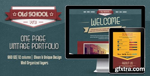 ThemeForest - One Page PSD Vintage Portfolio - Old School