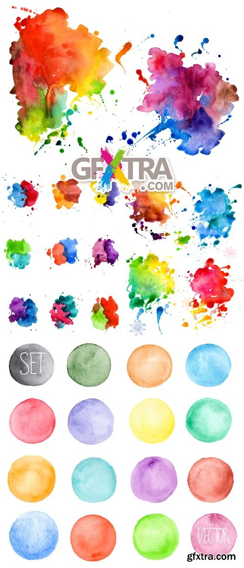 Watercolor Blots Vector