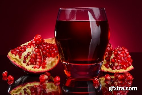 Collection pomegranate juice garnet seed vitamin set 25 HQ Jpeg