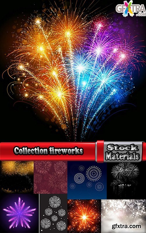 Collection of vector fireworks picture fireworks display celebration 25 Eps