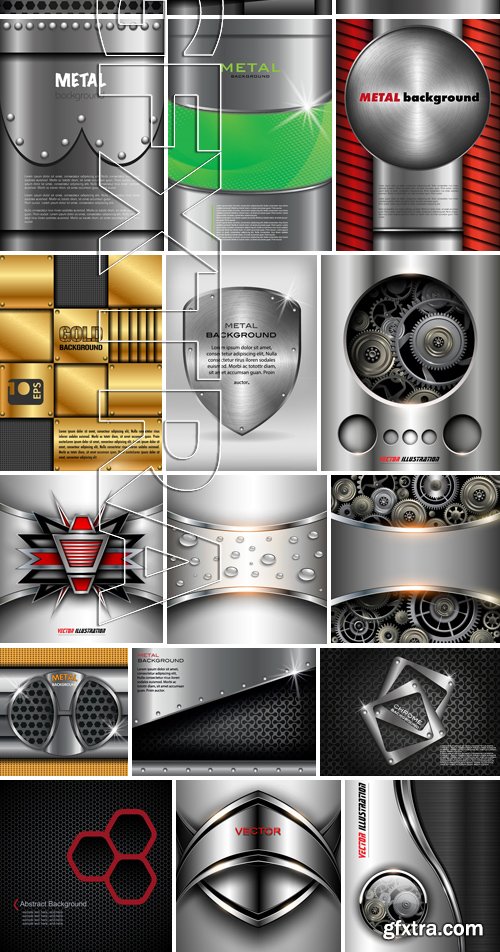 Stock Vectors - Metal background 9, 25xEPS