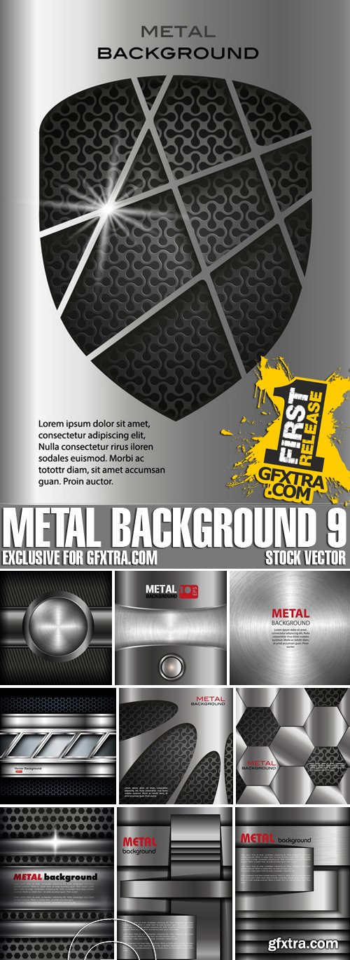 Stock Vectors - Metal background 9, 25xEPS