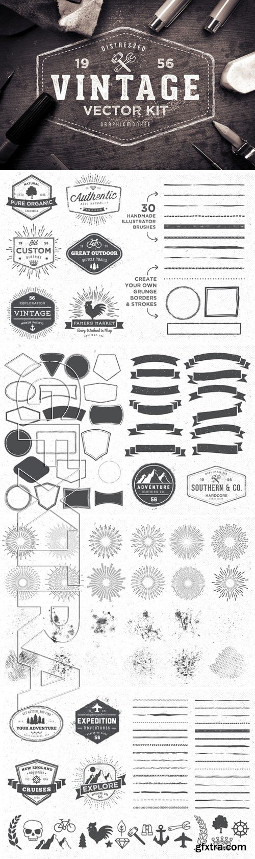 CM - Distressed Vintage Vector Kit 242406