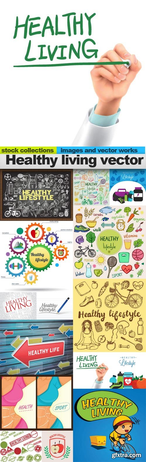 Healthy living vector, 15 x EPS