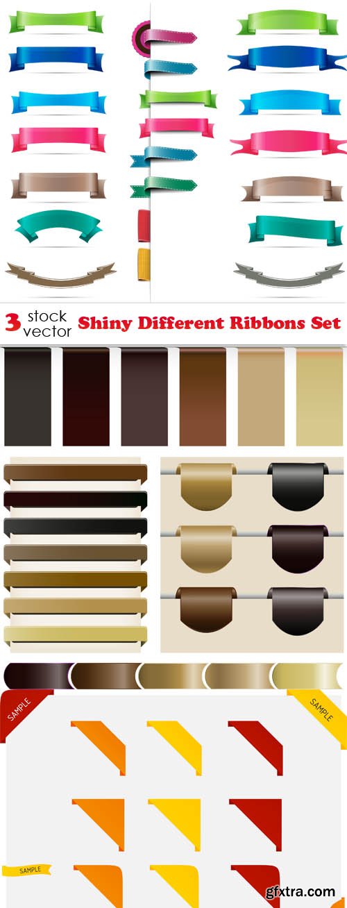 Vectors - Shiny Different Ribbons Set