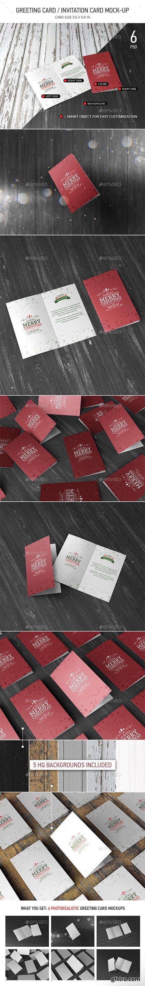 GraphicRiver - Greeting / Invitation Card Mock-Up 9809182