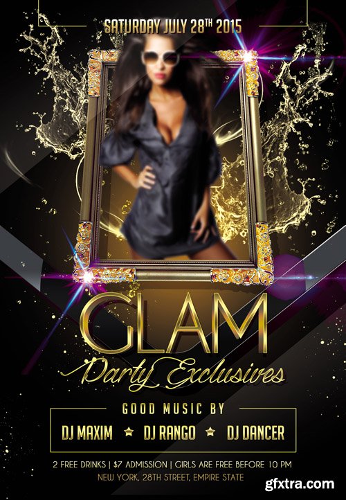 Glam Party Exclusives Flyer Template Facebook Cover