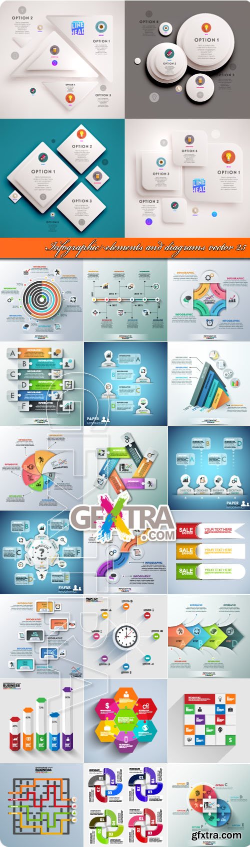 Infographic elements and diagrams vector 25