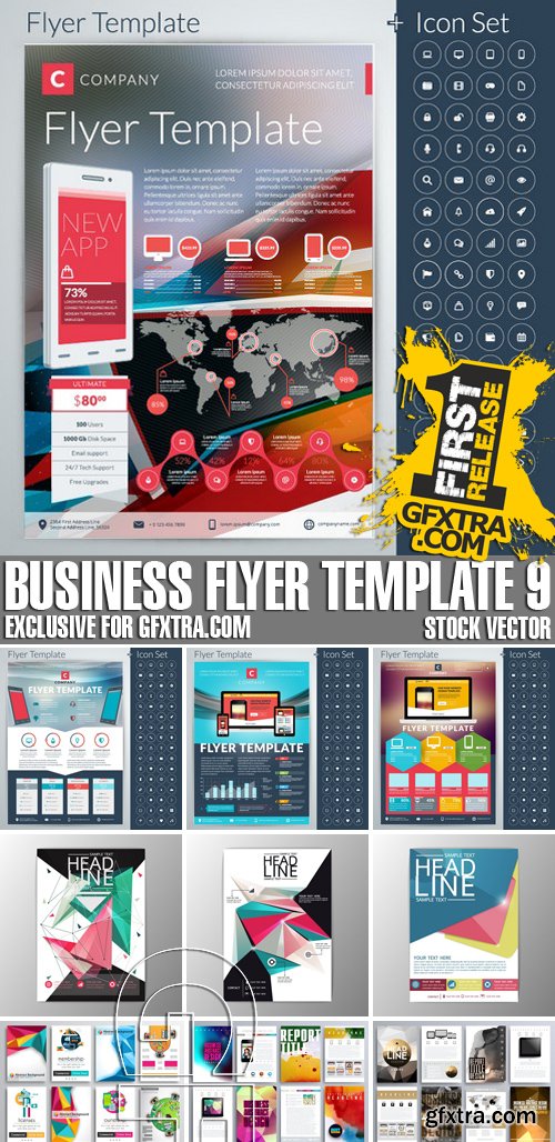 Stock Vectors - Business Flyer Template 9, 25xEPS