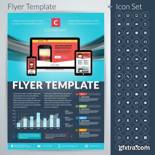 Stock Vectors - Business Flyer Template 9, 25xEPS