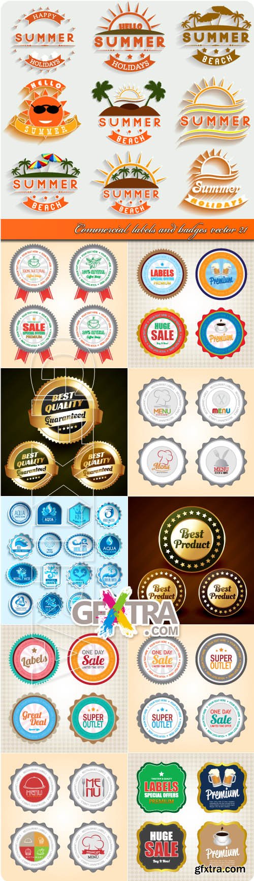 Commercial labels and badges vector 21