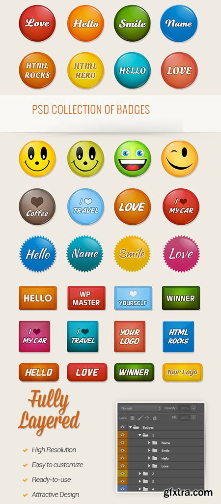 PSD Collection Of Badges