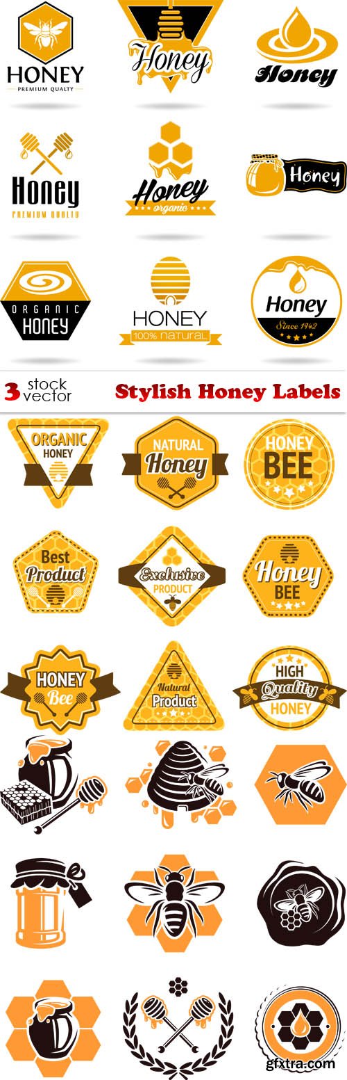 Vectors - Stylish Honey Labels