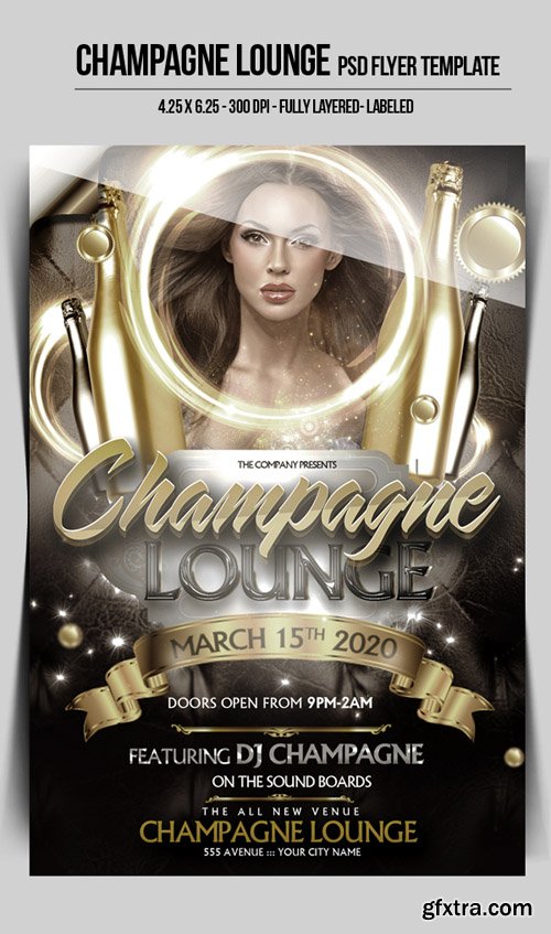 Champagne Lounge PSD Flyer Template