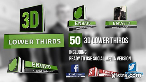 Videohive 3D Lower Thirds (50 Items) 9751937