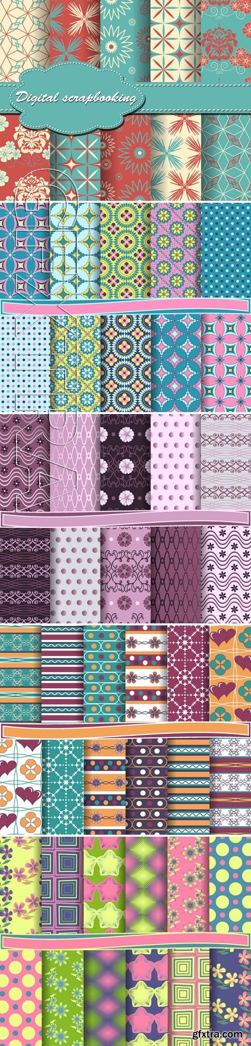 Stock Vectors - Abstract vector set of scrapbook paper