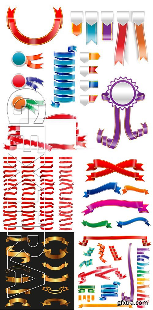 Stock Vectors - Vector ribbons set 3