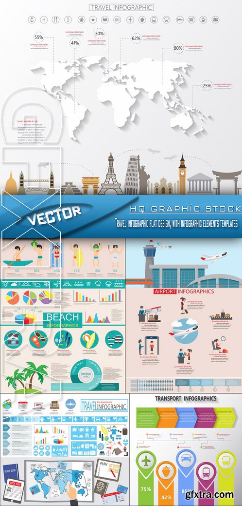 Stock Vector - Travel infographic flat design, with infographic elements templates