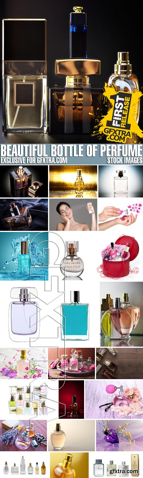 Stock Photos - Beautiful bottle of perfume