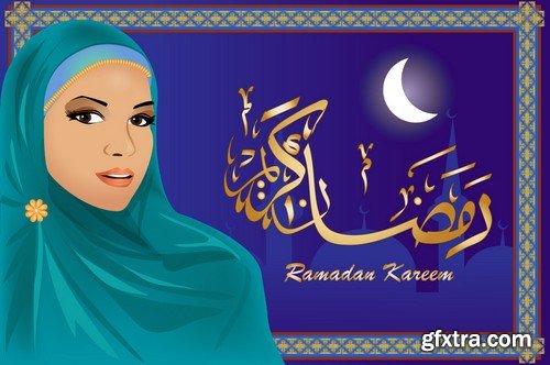 Stock Vectors - Muslim woman 2, 25xEPS