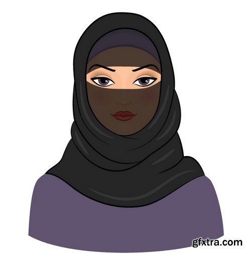 Stock Vectors - Muslim woman 2, 25xEPS