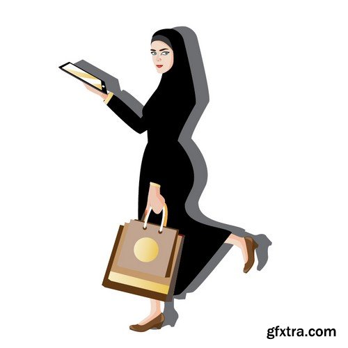 Stock Vectors - Muslim woman 2, 25xEPS