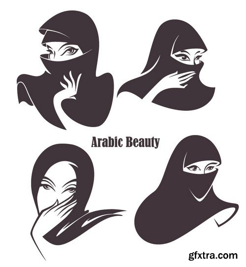 Stock Vectors - Muslim woman 2, 25xEPS