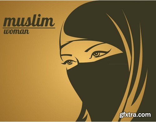 Stock Vectors - Muslim woman 2, 25xEPS