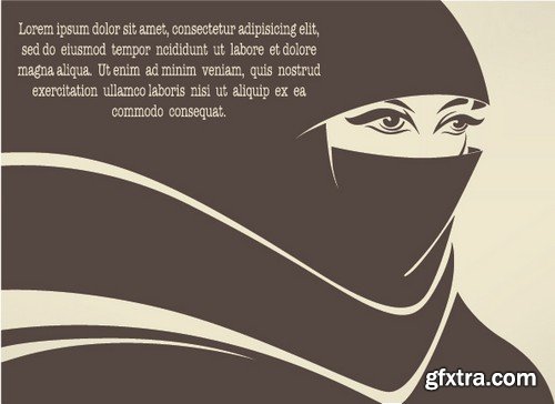 Stock Vectors - Muslim woman 2, 25xEPS