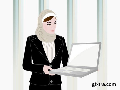 Stock Vectors - Muslim woman 2, 25xEPS